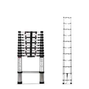 Corvids 150kg 11 Steps Aluminium Silver Foldable Telescopic Ladder, CALT-FP44