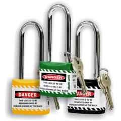 Asian Loto 3 Pcs 65mm Yellow, Green & Black Long Shackle Jacket Padlocks Set for Safety, ALC-LPL-YGK