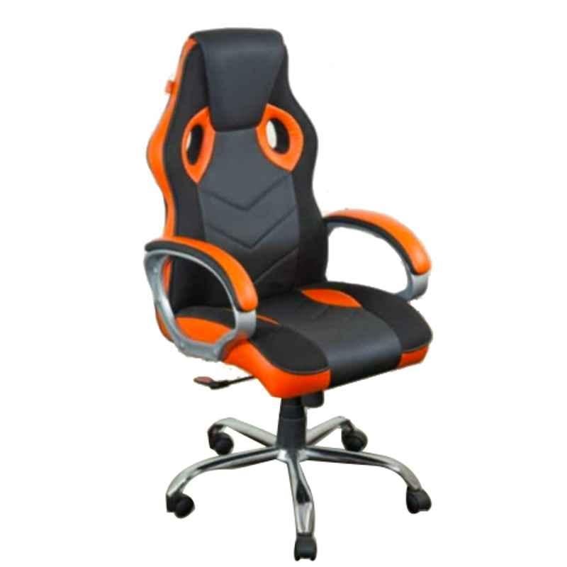 Modern India Seating Leatherette Dark Orange & Black High Back Gaming Chair, MISG5