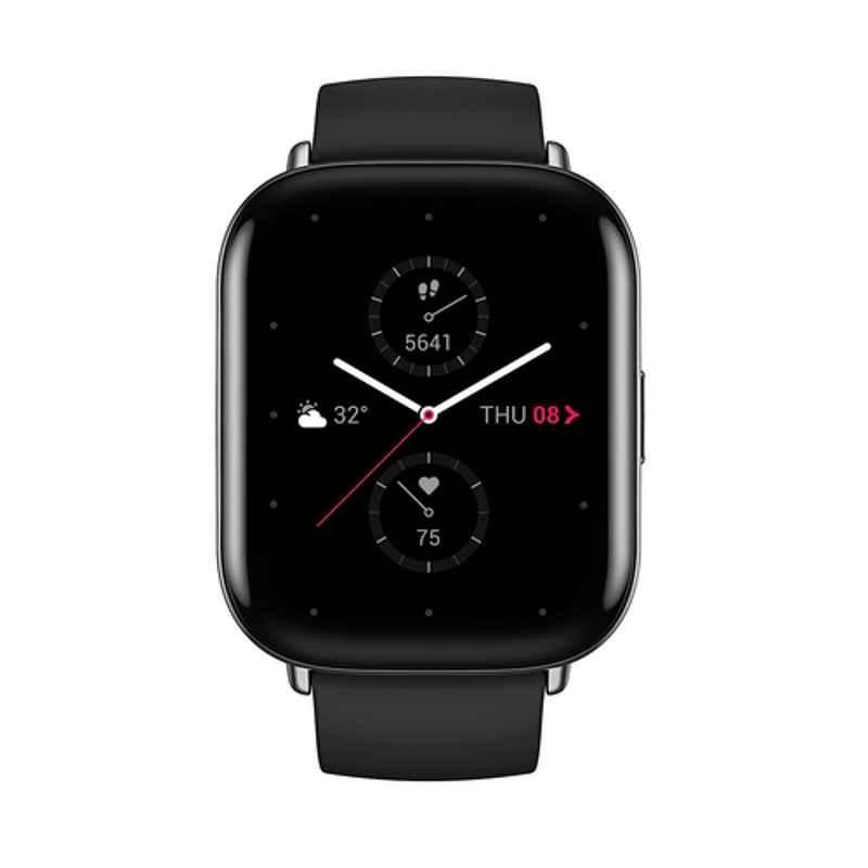 Amazfit Zepp E A1958 1.65 inch Stainless Steel & Rubber Onyx Black Square AMOLED Smart Watch, A1958-ZEPP SQ-ONYX BLACK