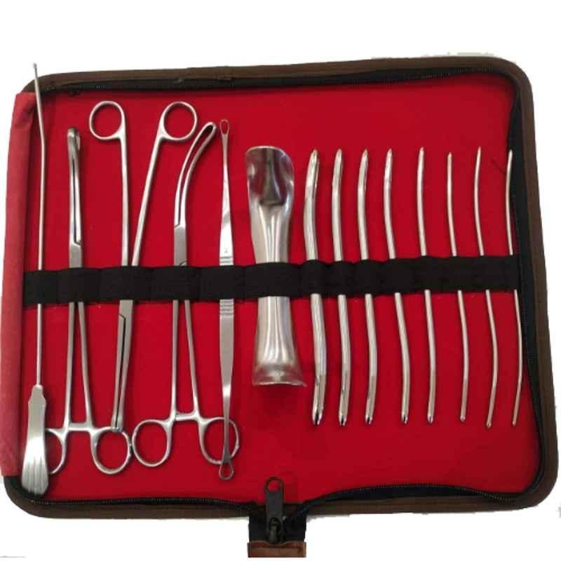 Forgesy 15 Pcs Stainless Steel D & C Surgical Instrument Set, X101