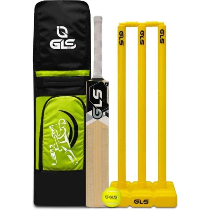 GLS Bullet Wooden Cricket Bat with 1 Ball & 1 Plastic Stump Set