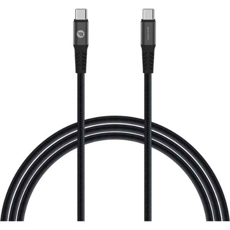 Baykron 1.2m 3A Black USB Type C to Type C Cable, BA-CTC-BLK12