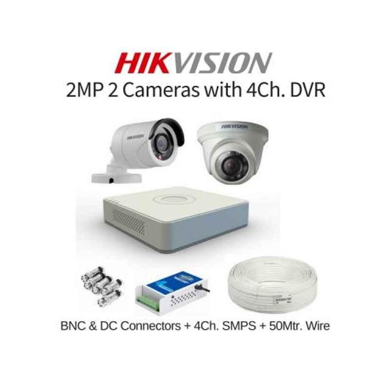 Hikvision 2 Cameras 2MP with 4 Channel DVR Combo Kit