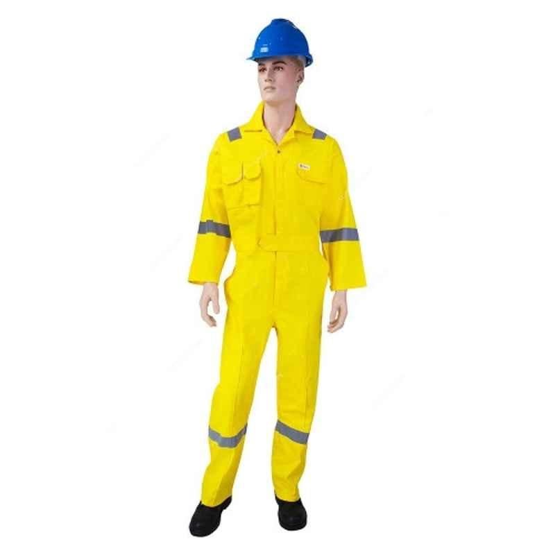 Empiral Comfort C E306050901 100% Cotton Yellow Safety Coverall, Size: S