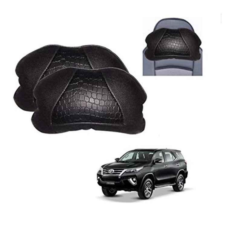 Kozdiko 2 Pcs Black Neck Rest Cushion Pillow Set for Toyota Fortuner 2016