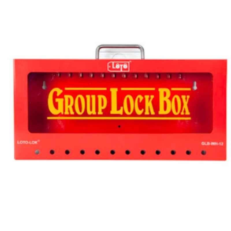 LOTO-LOK 238x432x60mm Steel Red Group Lock Box, GLB-WH-12
