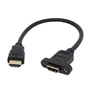 Mak World 0.4m HDMI Male to HDMI Female Extension Cord Screw Holes Lock Panel mount Cable