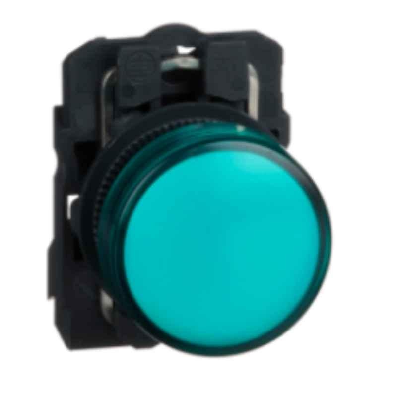 Schneider Harmony 110-120 VAC Plastic Green Plain Lens Pilot Light with Integral LED, XB5AVG3
