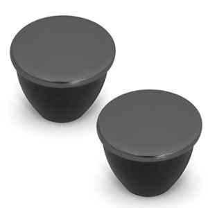 Plantex Knobs for Drawer/Drawer Knobs/Knobs for Cabinets/Pull-Push Knobs for Kitchen/Bedroom Drawer (Pack of 2) Satin Black & Black