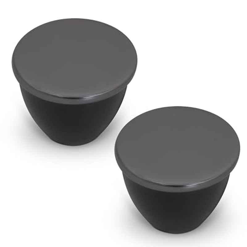 Plantex Knobs for Drawer/Drawer Knobs/Knobs for Cabinets/Pull-Push Knobs for Kitchen/Bedroom Drawer (Pack of 2) Satin Black & Black