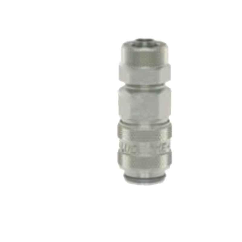 Ludcke 3x5mm Plated ESMN 35 TQ Single Shut Off Micro Quick Connect Coupling with Squeeze Nut, Length: 42 mm