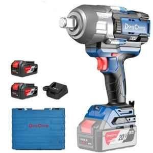 Dongcheng 3/4 inch 20V Brushless Cordless Impact Wrench with 2 Battery, DCPB-1288