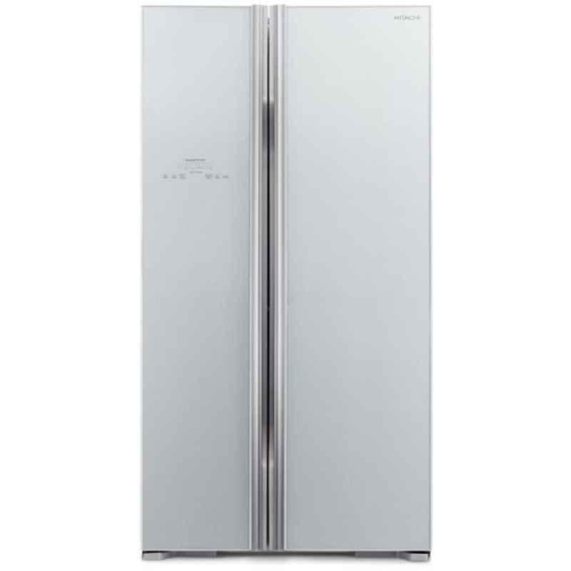 Hitachi 659L Glass Silver Side by Side Refrigerator, R-S700GPUK
