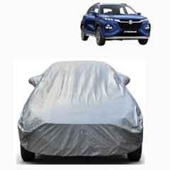 Aarex Auto Polyester Silver 100% Waterproof Car Body Cover with Mirror Pocket, Triple Stitched, Dustproof, Heat Resistant & All Weather Protection for Maruti Suzuki Fronx, BL-3-Silver
