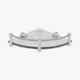 Kerovit 8x8 inch Silver Chrome Finish Oval Range Glass Corner Shelf, KA980012