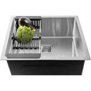 Fossa 24x18x10 inch Stainless Steel SS304 Matt Finish Silver Single Bowl Kitchen Sink, FHS-04
