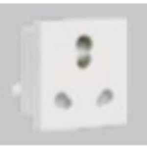 Crabtree Athena 6A/16A 3 Pin Chalk White Shuttered Socket with ISI Marking, ACAKCXW163 (Pack of 10)