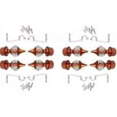 Ojass 10x5cm Stainless Steel Orange Solid Crystal Diamond Curtain Bracket with Support Clamp, SCB08SORNG (Pack of 8)