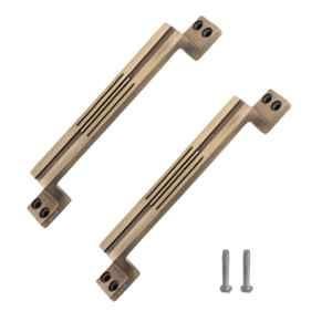Atom 7 inch Brass Antique Finish Aluminium Line Cabinet Pull Handle (Pack of 2)