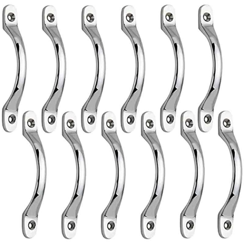 Screwtight B100802CP-12 5 inch Brass Elegant Chrome Plated Door Handle (Pack of 12)