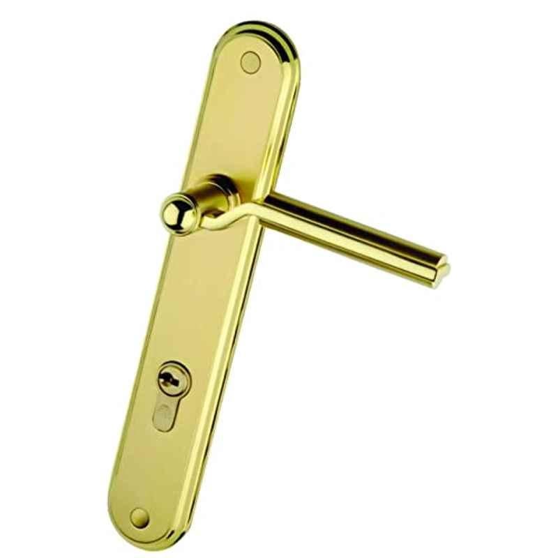 Bonus Premium Round 85mm Brush Brass Both Side Key Mortice Lock Set