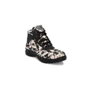 Eego Italy Canvas Steel Toe Green & Grey Millitary Boots, Size: 10, WW-104