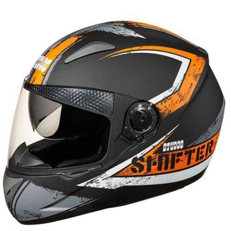 Studds SHIFTER D1 Deco Medium Size Matt Black & Orange Decor Full Face Helmet