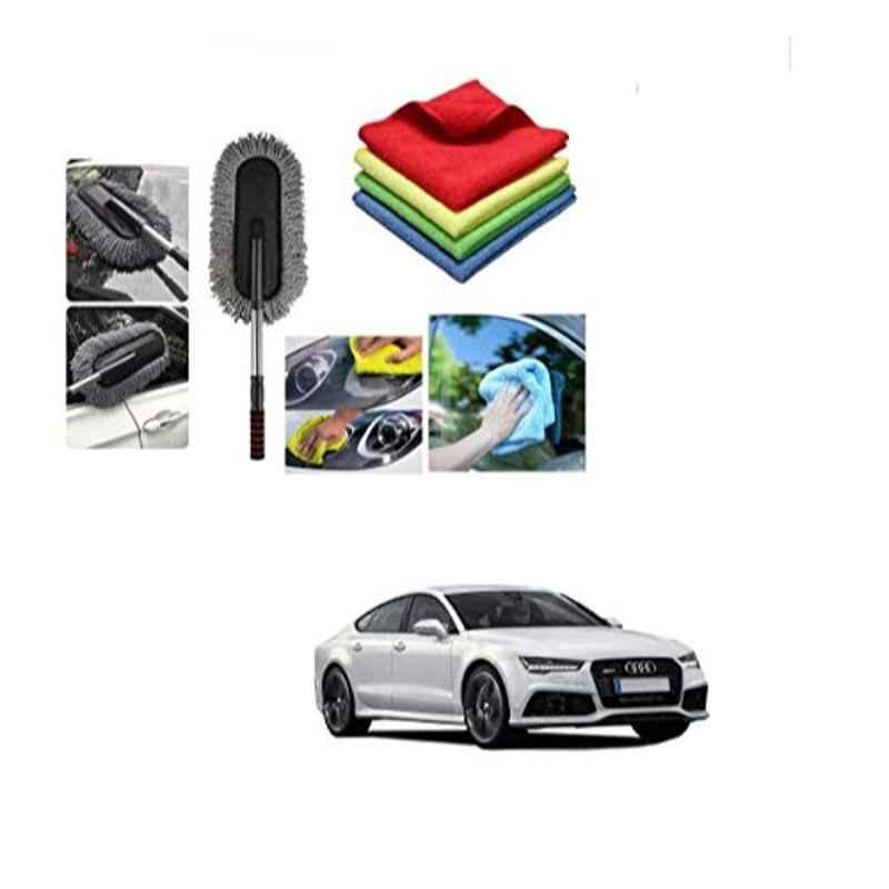 Kozdiko 4 Pcs 40x40cm Microfiber Car Cleaning Cloth Set & Cleaning Duster Combo for Audi A7