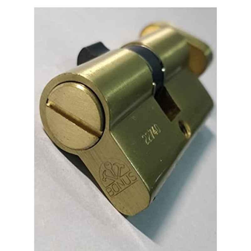 Bonus Euro 75mm Brush Brass 10 Pin Cylinder Lock