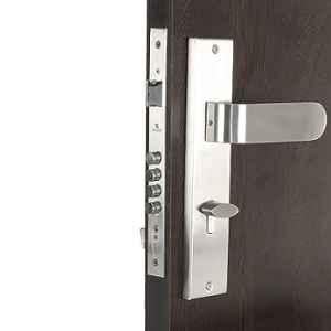 Handle Waala Chetak-OSK 10 inch 60mm Stainless Steel Silver Cylindrical Plate One Side Key Mortise Door Lock Set