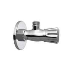 RN Ciaz 1/2 inch Brass Ingot Nickel & Chrome Plated Angle Cock with Wall Flange