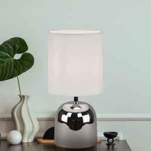 Magik Silver Shot 5W Metal Chrome & Off White Table Lamp & 1.3m Cord, TDSS000COW8003