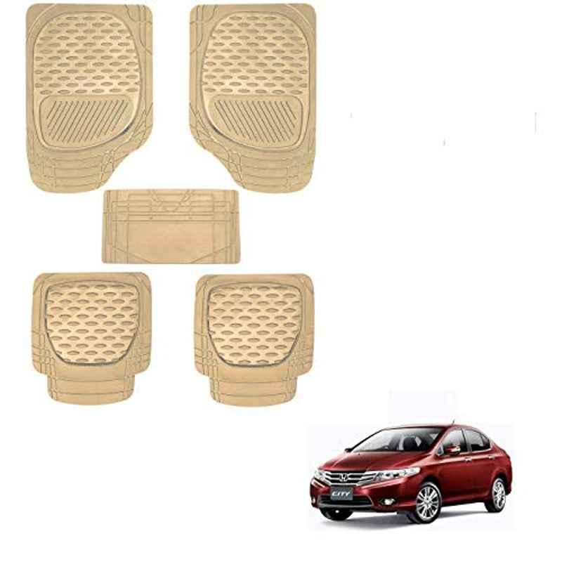 Kozdiko 6255 5 Pcs Rubber & PVC Beige Car Foot Mat Set for Honda CR-V
