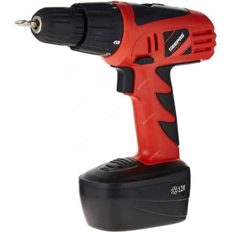 Geepas Black & Red Cordless Electric Drill, GCD7628