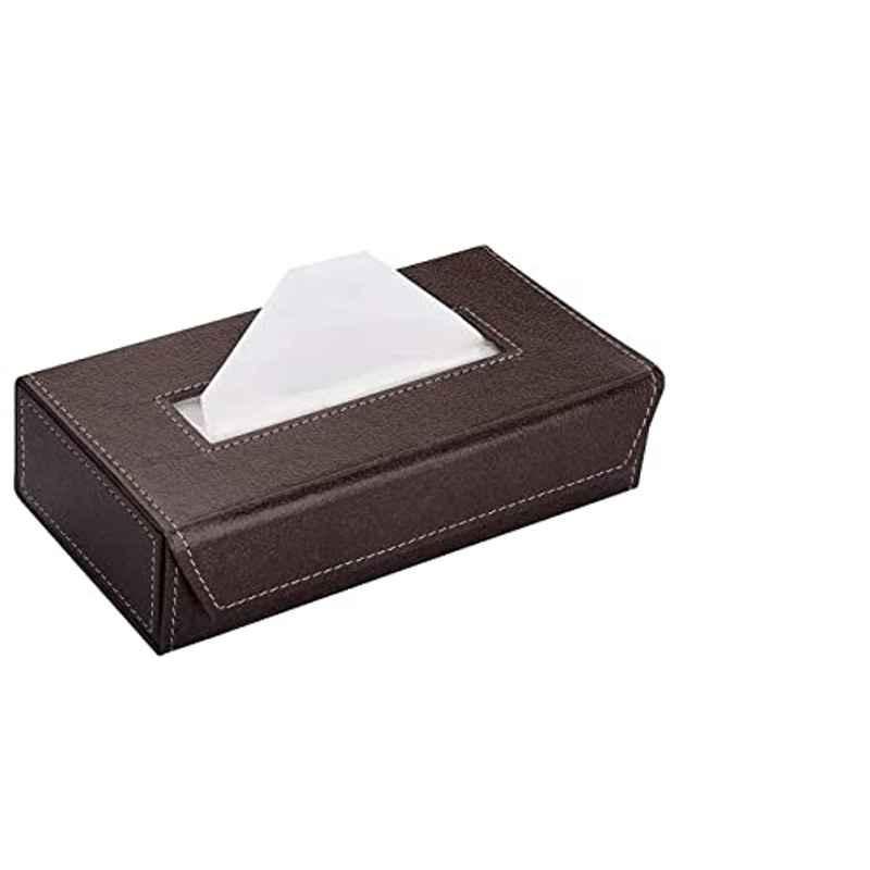 Kozdiko Brown Leatherite Tissue Paper Dispenser Box Maroon Color with 200 Sheets for MG Hector