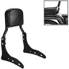 Meenu Arts World Harley Style Backrest Support Pillion Balck Cushion Back Rest Full Black Bar for Royal Enfield Models RE-35