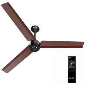 Luker Jvluker Size Zero Neo 35W 380rpm Black & Brown 5 Star 3 Blade BLDC Ceiling Fan With Remote & 3 Years Warranty, Sweep: 1200 mm