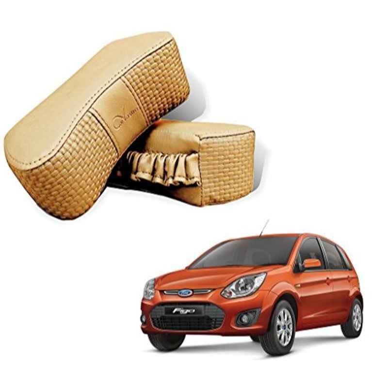 Kozdiko 2 Pcs Memory Foam Beige Neck Rest Cushion Pillow Set for Ford Figo, Kozd-2233