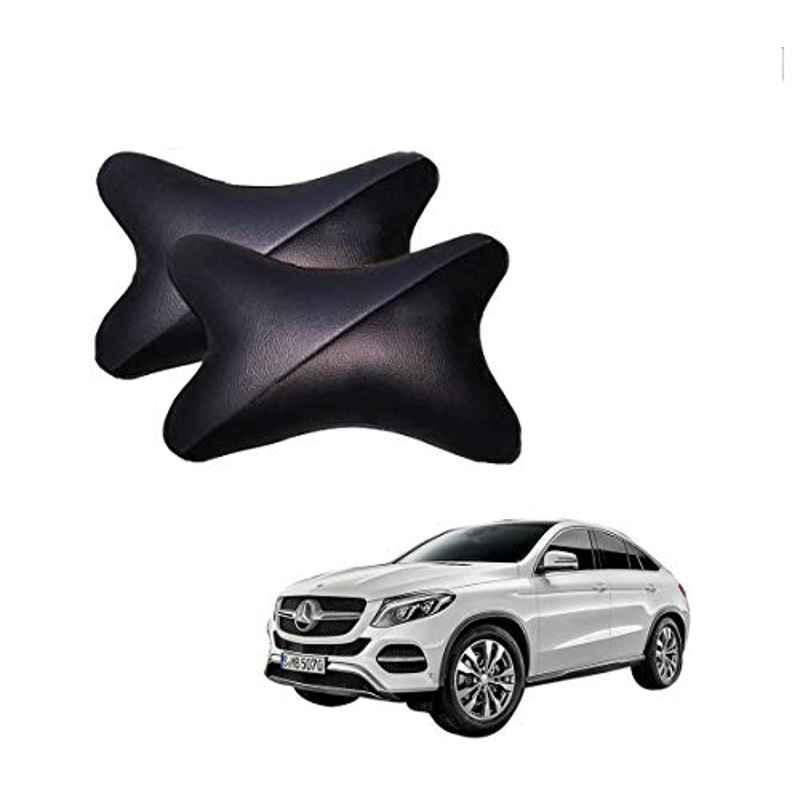 Kozdiko 2 Pcs Memory Foam Grey & Black Car Neck Rest Cushion Pillow Set for Mercedes Benz GE-Class