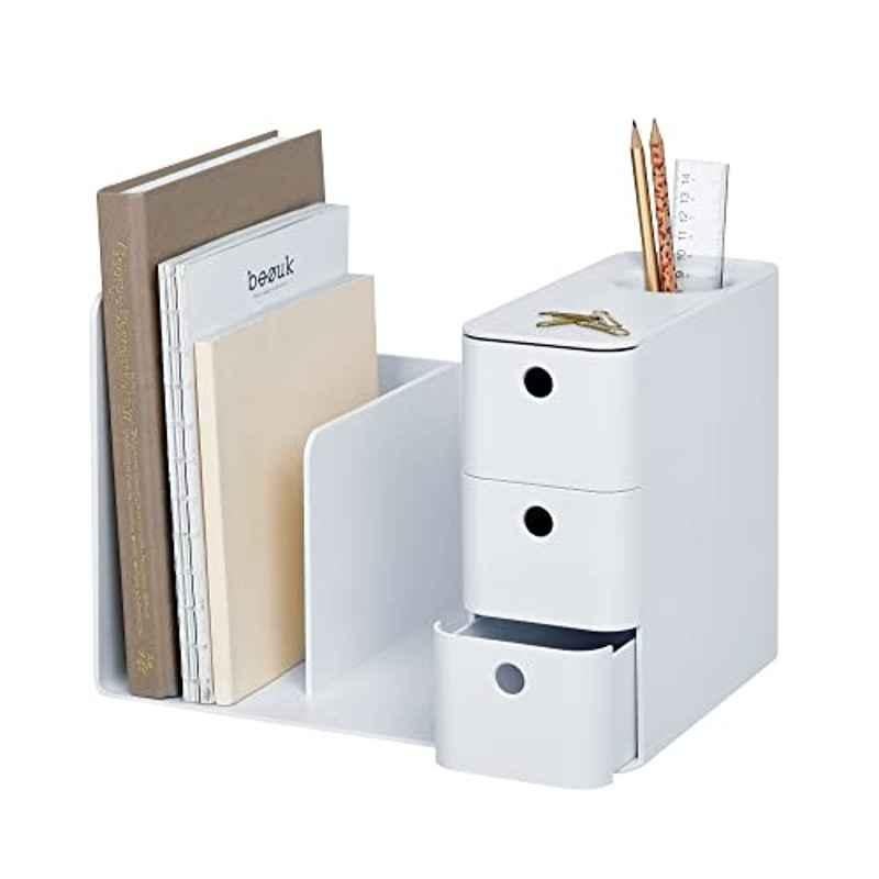 Litem 11x15x13.5 cm Plastic White Rack Desk Organizer, 707708