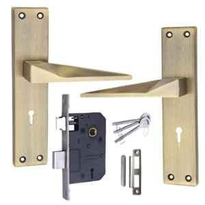 ATOM 8 inch Iron Brass Antique Finish Mortise Door Lock Set, MH-802-KY-BA