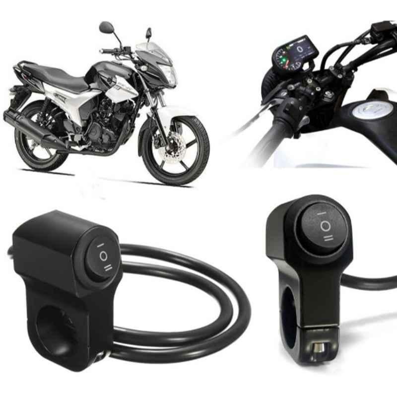 Auto Pearl 12V Aluminium Alloy Black Motorcycle Handlebar Headlight Switch for SZ R