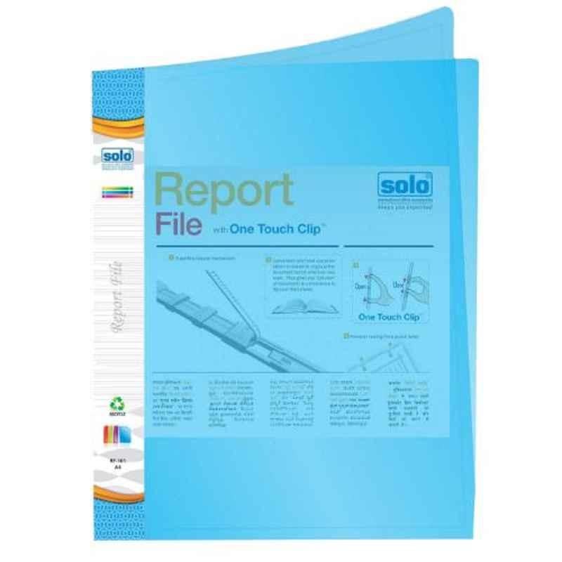Solo A4 Blue One Touch Clip Report File, RF101 (Pack of 20)