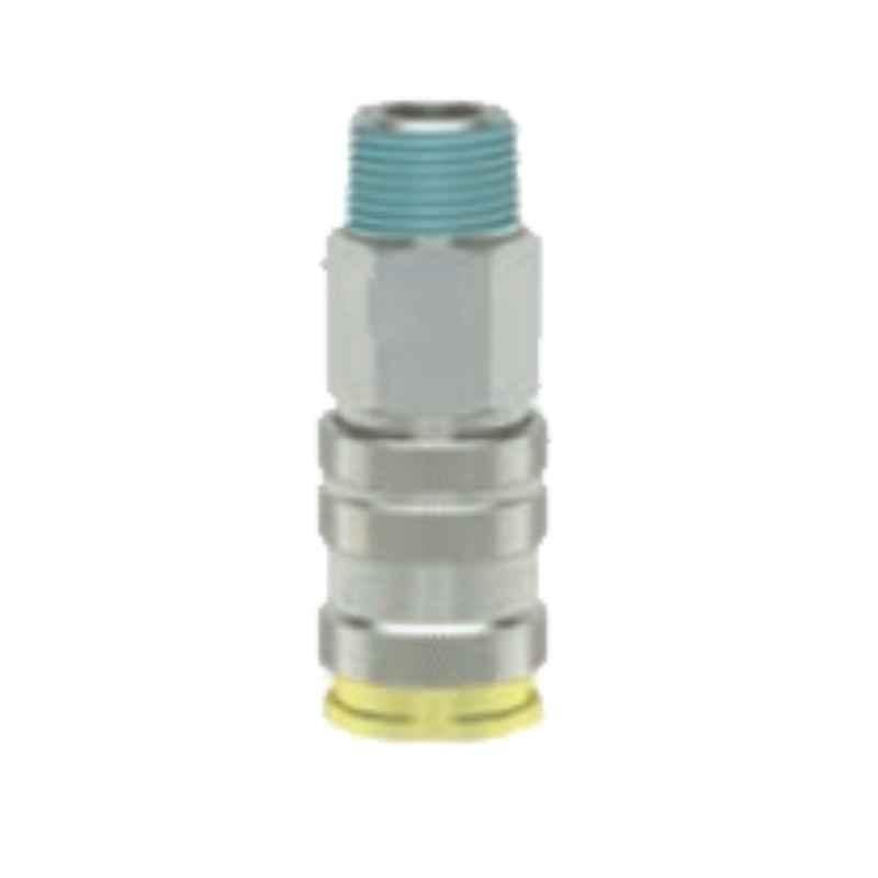 Ludecke ESAC12A R 1/2 Single Shut-off Tapered Male Thread Quick Connect Coupling