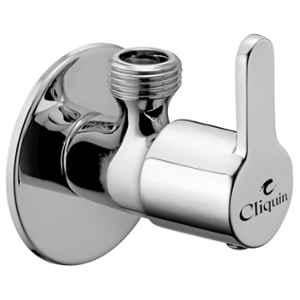 Cliquin Fusion-2 Brass Silver Chrome Wall Mounted Angle Valve with Wall Flange