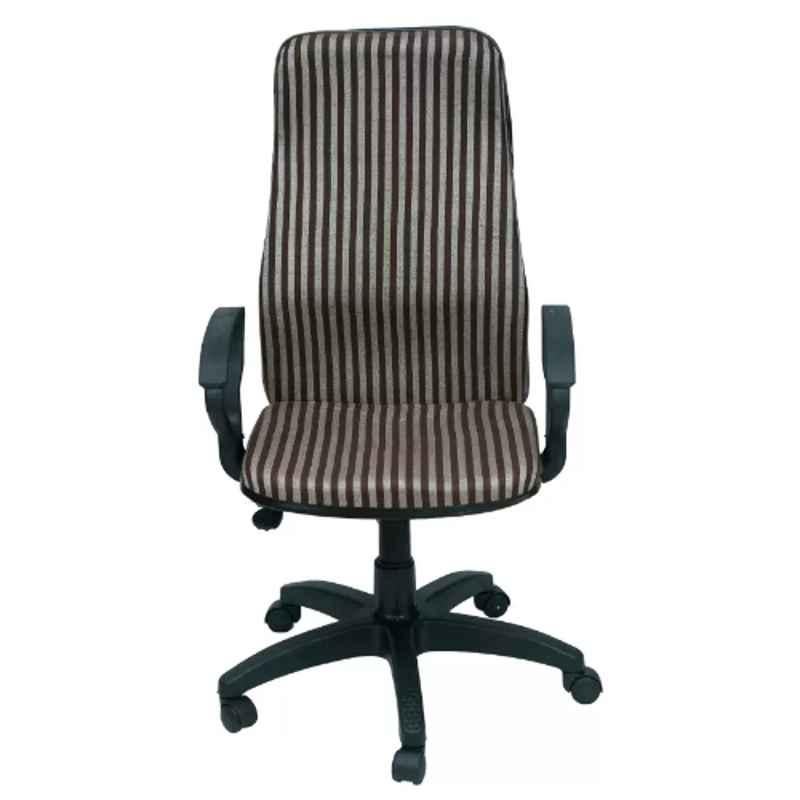 Veeshna Polypack Fabric Brown & Silver High Back Office Conference Chair, CRH-1016