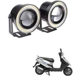 Kozdiko 2 Pcs 15W 3.5 inch High Power White LED Projector COB Fog Light Set with White Angel Eye Ring for Bajaj Kristal 640, koz_88451