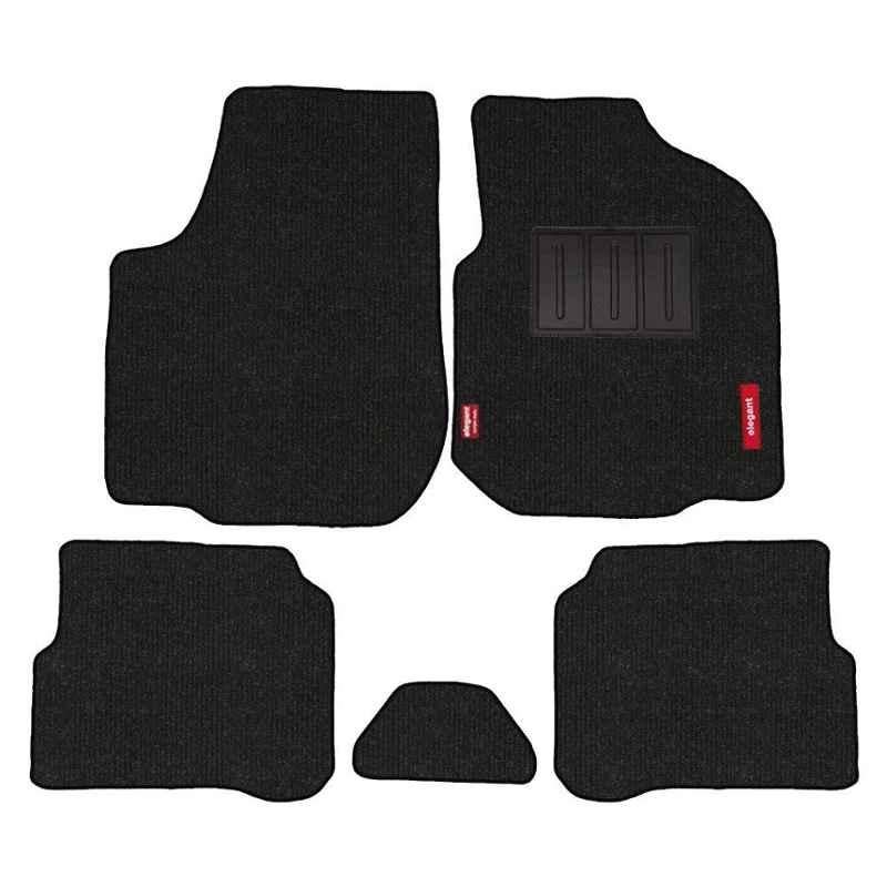 Elegant Carry 5 Pcs Polypropylene Black Carpet Car Floor Mat Set for Skoda Octavia
