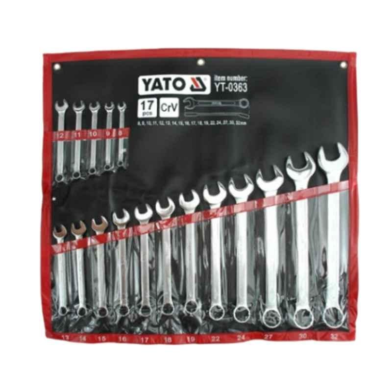 Yato 17 Pcs 8-32mm CrV Combination Spanner Set, YT-0363